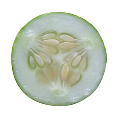 Cucumber slice isolated on white background