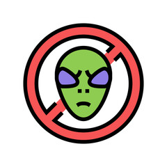 ban on aliens color icon vector. ban on aliens sign. isolated symbol illustration