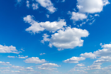 White clouds in blue sky.