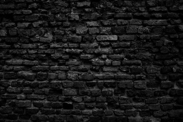 Old black brick wall background