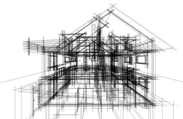 house building architectural drawing