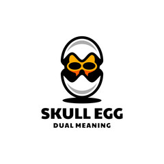 Egg and skull .Unique design double meaning logo combination.