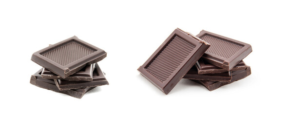Roughly cut chunks of a chocolate bar