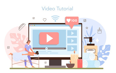 Masseur online service or platform. Spa procedure in beauty salon