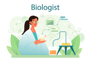 Biologist concept. Scientist make laboratory analysis of life system