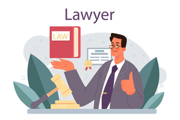 Lawyer concept. Law advisor or consultant, advocate defending