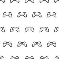 Simple seamless pattern of game controller cartoon style illustration background template vector