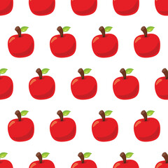 Simple seamless pattern of clean apple flat cartoon style illustration background template vector