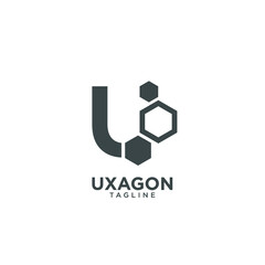 Letter U and Hexagon symbol. Logo Design. Vector Illustration.