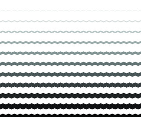 Wave, zigzag lines pattern. Black wavy line on white background. vector illustration