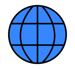 Globe icon, line vector illustration concept.