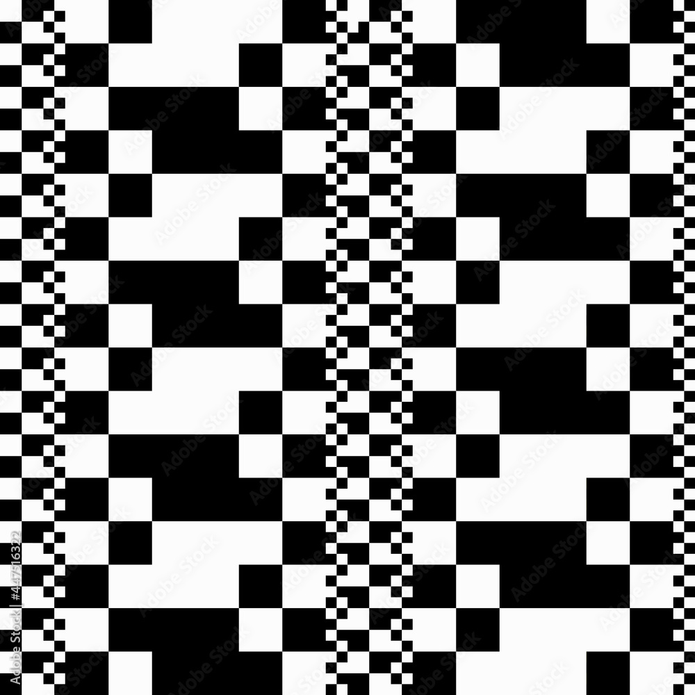 Poster Different size of checker squares. Vector abstract chess pattern sample.