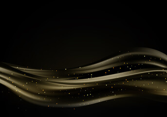 Abstract vector background luxury gold cloth or liquid wave