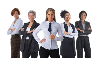 Fototapeta na wymiar Female business team isolated