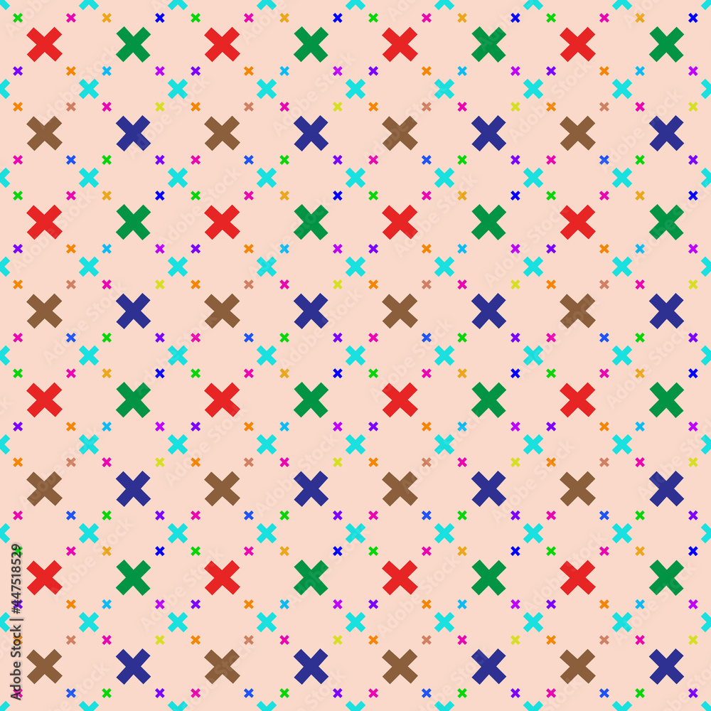 Aufkleber multicolored cross seamless design for pattern and background