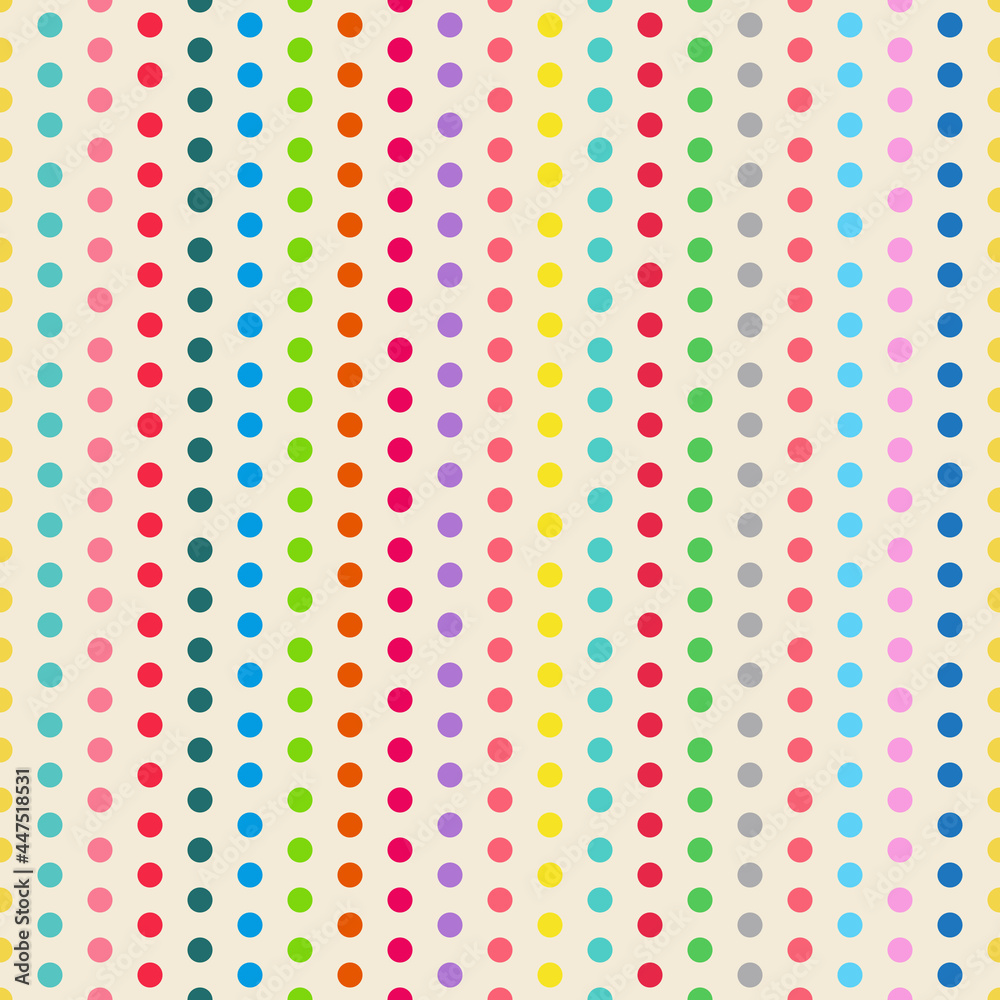 Poster multicolored pastel polka dot seamless design for pattern and background