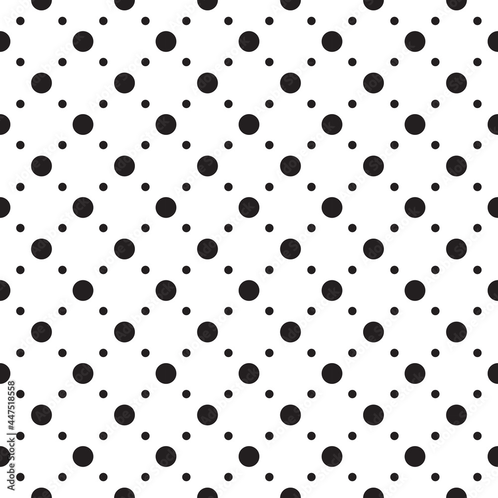 Aufkleber black and white polka dot seamless design for pattern and background