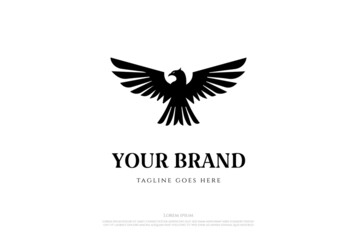 Strong Eagle Falcon Hawk Vow Kite Phoenix Logo Design Vector