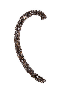 The Letter C made from Coffee Beans