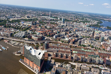 Obraz premium Luftbilder der Hansestadt Hamburg