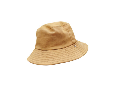 Yellow bucket hat, isolated on a white background
