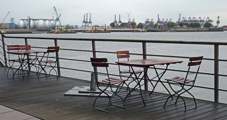 cafe on the pier, Hamburg, Germany