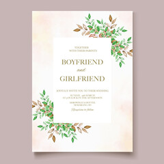 Summer banner with flower watercolor leaf