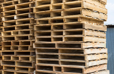 Old wooden pallets for reused to build a furniture , Can be used as a background