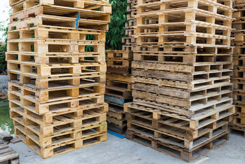 Old wooden pallets for reused to build a furniture , Can be used as a background