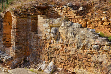 Ruins of the Roman Aqueduct in the city of Spello, Umbria