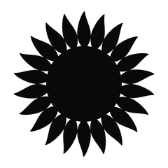 Sunflower silhouette icon. Outline logo for vegetable oil, natural eco product. Vector illustration isolated on white.