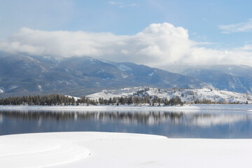 Colorado lake in the winter