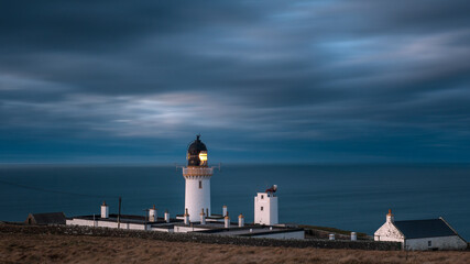 Fototapeta na wymiar Dunnet Head Lighthouse, Scotland The most northern point in Scotland