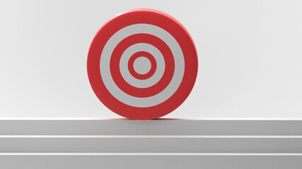 target goals success business strategy concept white background . 3D rendering
