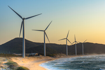 wind turbine in the wind