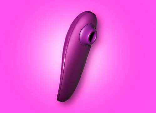 Sex toy for adult, vibrator clitoral stimulator on pink background