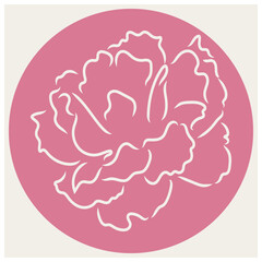 floral illustration of a rose icon 