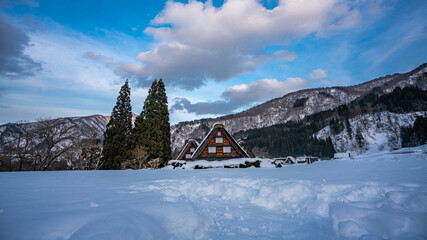 House With Snow Winter Landscape