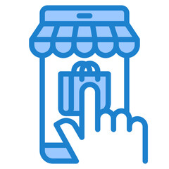shopping blue style icon