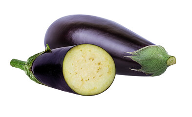 Eggplant  aubergine  isolated on white.