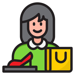 shopping color line style icon