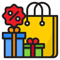 shopping color line style icon