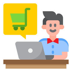 shopping flat style icon