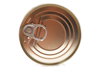 Canned tuna isolated on white