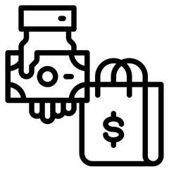 shopping outline style icon
