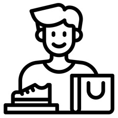 shopping outline style icon