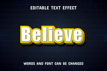 Believe text - editable text effect