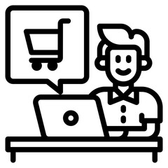 shopping outline style icon