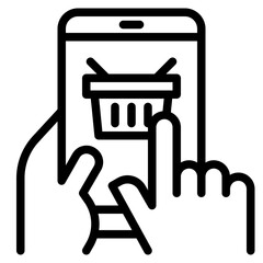 shopping outline style icon