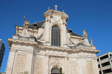 Fototapeta na wymiar baroque church (saint-sébastien) in nancy in lorraine (france)